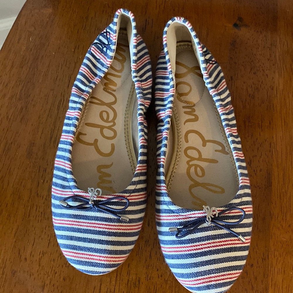 Sam Edelman red,white&blue canvas flats. Size 8.5